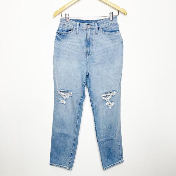 Madewell The Momjean Gilford Wash Ripped Edition high rise AJ214 women's 28 - Picture 2 of 8